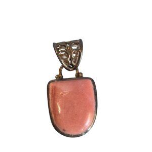 Pink Opal Pendant With Sterling Silver Filigree Bail